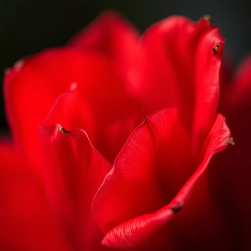 macro close-up, delicate red petals, emotional symbolism, romanticism, still-life, vibrant contrast, fragility and beauty, impressionism, chiaroscuro lighting, art nouveau elegance, nature's cycle, thorns, soft focus, warm and inviting tones, bokeh details, artistic intent, complex symbolism, oil painting textures, detailed composition