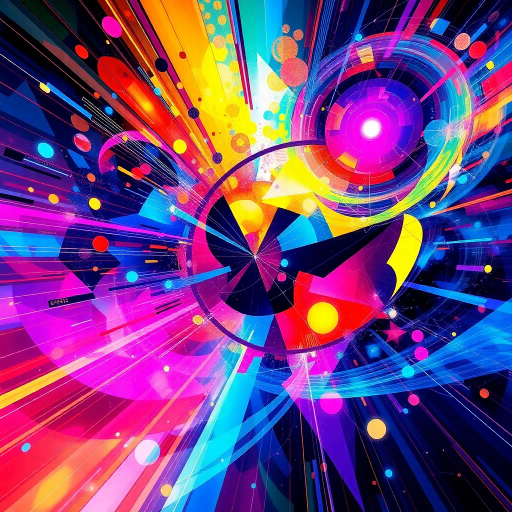 dynamic forms, abstract geometry, vibrant colors, kinetic energy, futuristic design, luminous highlights, bold contrasts, modernism, Wassily Kandinsky, Bauhaus influence, ethereal ambiance, intricate patterns, fluid motion, holographic textures, transcendent light, cosmic energy, digital canvas, expansive scale, progressive techniques, visionary approach