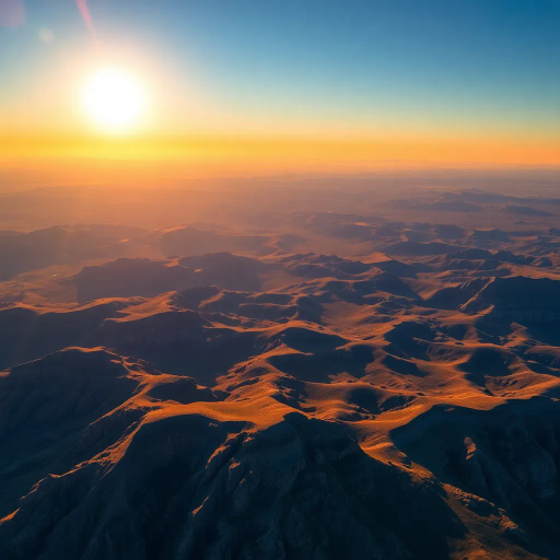 aerial perspective, sweeping landscapes, sunlight casting long shadows, high-resolution, fine details, vibrant colors, Ansel Adams inspiration, modern technology infusion, panoramic views, dynamic composition, serene vistas, vast open spaces, intricate textures, eco-conscious themes, innovative framing, rich tonal contrast, captivating horizon line, environmental harmony, contemporary influence, breathtaking scale, atmospheric depth, carefully curated geometry, crisp clarity, nature's beauty