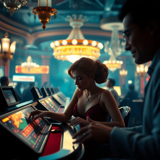 realistic casino game, vivid imagery, photorealistic rendering, chiaroscuro lighting, vibrant color palette, immersive atmosphere, dynamic composition, art deco influences, dramatic flair, psychological depth, cinematic perspective, fine detail, luxurious textures, opulence, motion capture elements, surreal realism, interactive design, atmospheric perspective, sophisticated elegance, cultural richness, golden era Hollywood, elegant framing, fluid movement, visual storytelling, modern aesthetics