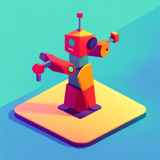 isometric, plastic art, bot, mobile app design, low polygon, geometric shapes, branding, three-dimensional design, technology, mascot, robotic, balance, contrast, color blocking, modular design