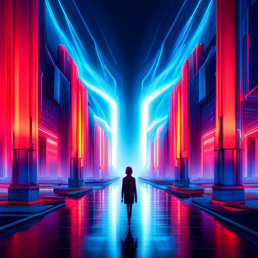 endless virtual neon arcade, retro-futuristic circuitry, vibrant and electric sparks, generative animated game worlds, glitchy pixelated landscapes, cyberpunk characters exploring new realms, neon lights reflecting off reflective surfaces, dynamic movement and energy, dystopian neon cityscapes, pulsating digital dreams