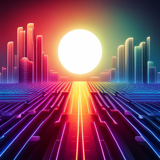 neon, cyberpunk, futuristic, abstract, AI, technology, singularity, coding, matrix, lines, shapes, light, color