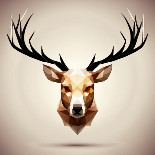 Minimalist geometric shapes, polygonal design, wireframe, low-poly, white space, simplicity, vector art, animal symbolism, robotic influence, small scale, pointillism, antlers, stylized shapes, abstract art