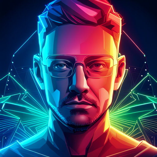 futuristic, polygonal, cyberpunk, digital art, glitch, neon, modern, graphic design, technology, signals, news, communication, android, interface, AI