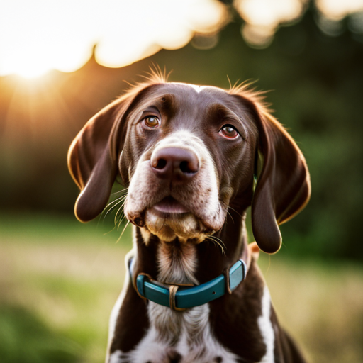 nature, animals, photography, portrait, dog, puppy, German shorthair pointer, cute, adorable, pet, wildlife, outdoor, playful, energetic, curious, natural, sunlight, vibrant colors, composition, action, close-up, furry, expressive eyes, dynamic, spontaneous, joyful, adventurous, exploring, high energy, inquisitive, nature-inspired, scenic beauty