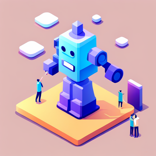 isometric, plastic materials, robot art, digital medium, pop art, geometric shapes, scale, app mascot, low-poly